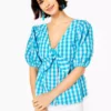 Lilly Pulitzer Tops Sarafina Short Sleeve (Crinkle Gingham) 1 Lilly Pulitzer Tops Sarafina Short Sleeve (Crinkle Gingham)