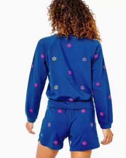 Lilly Pulitzer Landyn Sweatshirt (Ditsy Daisy Embroidery) Tops