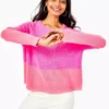 Lilly Pulitzer Tops Kinnik Cashmere Sweater (Plumeria Pink)
