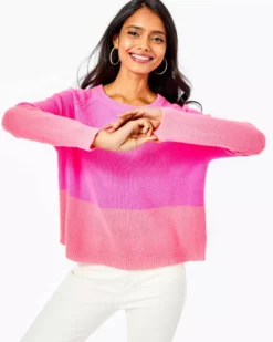 Lilly Pulitzer Tops Kinnik Cashmere Sweater (Plumeria Pink)