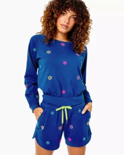 Lilly Pulitzer Landyn Sweatshirt (Ditsy Daisy Embroidery) Tops