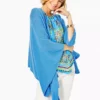 Lilly Pulitzer Terri Cashmere Wrap (Heathered Blue Thistle) Outerwear 2 Lilly Pulitzer Terri Cashmere Wrap (Heathered Blue Thistle) Outerwear