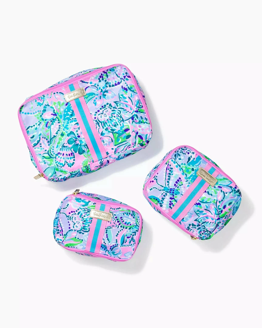 Lilly Pulitzer Crosby Stackable Pouch (Coconut Crew) 3 Lilly Pulitzer Crosby Stackable Pouch (Coconut Crew)