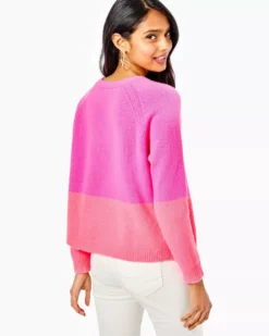 Lilly Pulitzer Tops Kinnik Cashmere Sweater (Plumeria Pink)