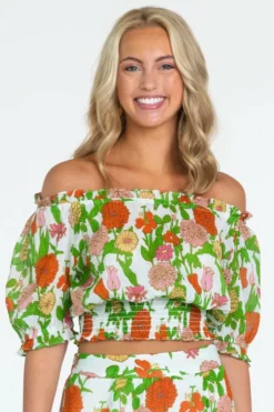 Olivia James The Label Gia Top (Mod Floral Melon)