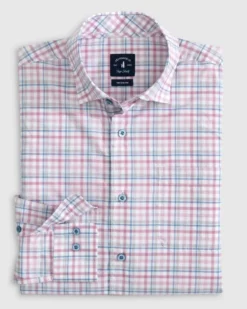 Johnnie-O Tarpon Button Up Shirt (Raspberry) Tops