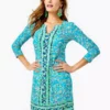 Lilly Pulitzer UPF 50+ Nadine Dress (Turquoise Oasis Outta Line)