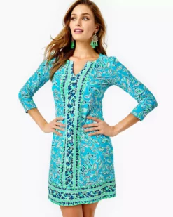 Lilly Pulitzer UPF 50+ Nadine Dress (Turquoise Oasis Outta Line)