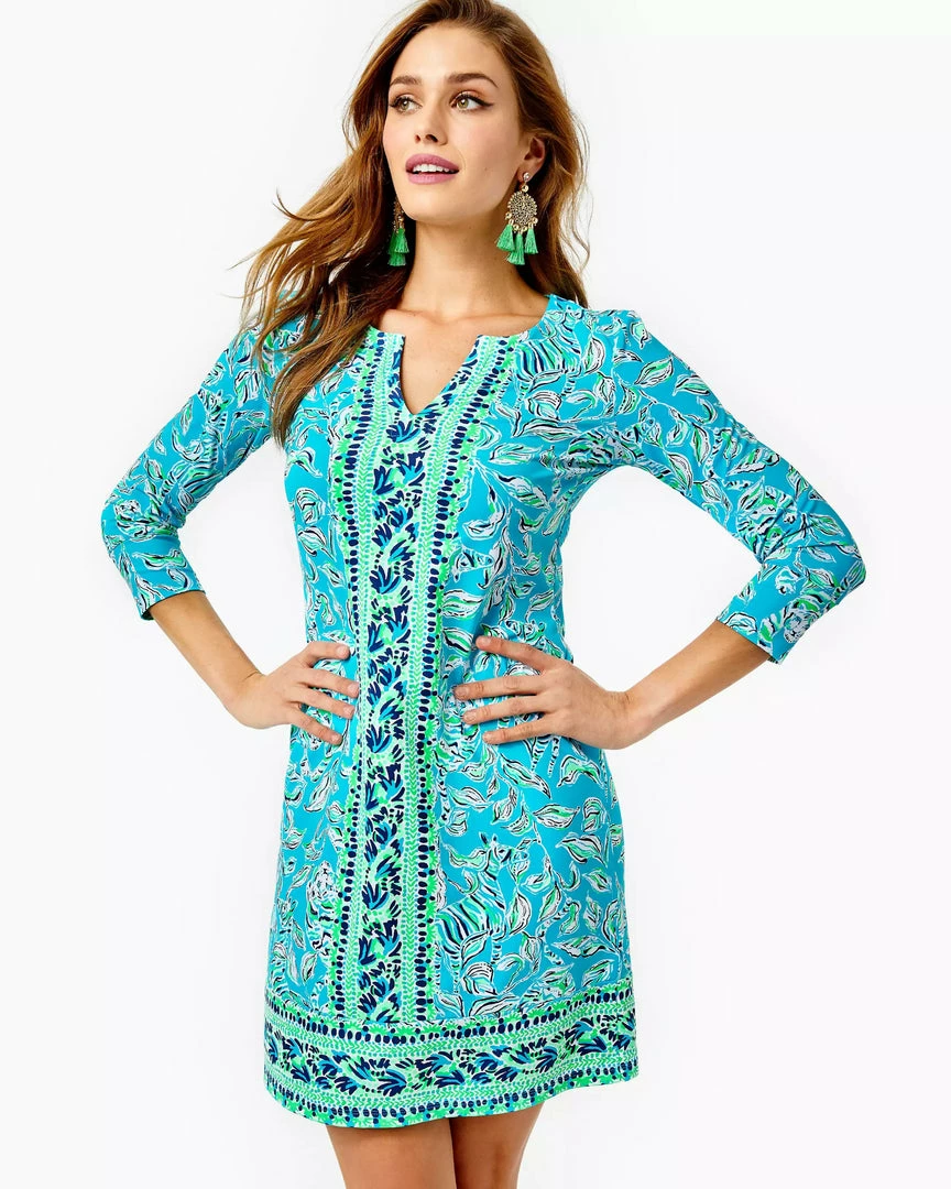 Lilly Pulitzer UPF 50+ Nadine Dress (Turquoise Oasis Outta Line) 3 Lilly Pulitzer UPF 50+ Nadine Dress (Turquoise Oasis Outta Line)