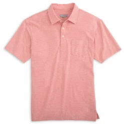 Fish Hippie Melange Stripe Polo (Shrimp)