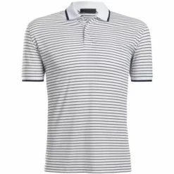 G/Fore Tops Pencil Stripe Polo (Snow)