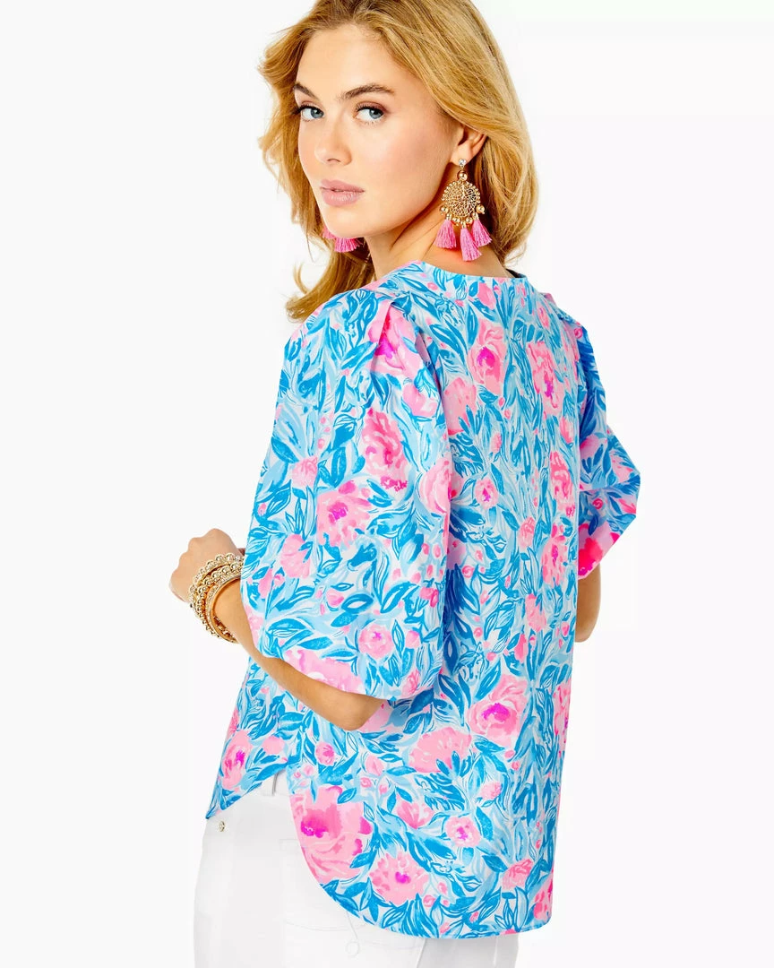 Lilly Pulitzer Tops Ivee Top (Bondi Blue My Little Peony) 4 Lilly Pulitzer Tops Ivee Top (Bondi Blue My Little Peony)