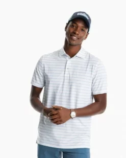 Southern Tide Tops Driver Nearshore Stripe Perf Polo