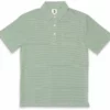 Duckhead Tops Chapman Stripe Performance Polo (Leaf Green) 2 Duckhead Tops Chapman Stripe Performance Polo (Leaf Green)
