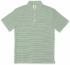 Duckhead Tops Chapman Stripe Performance Polo (Leaf Green)