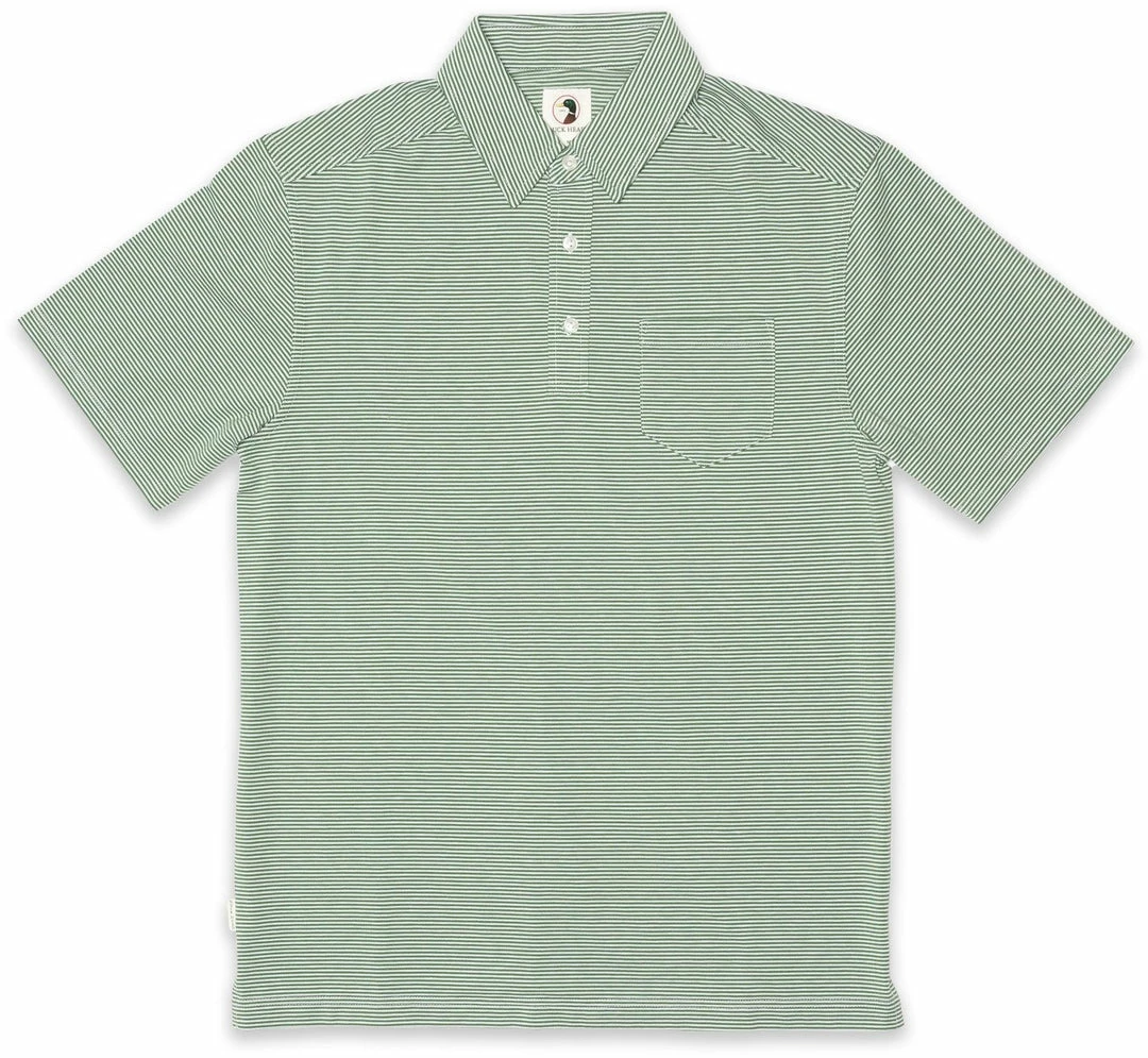 Duckhead Tops Chapman Stripe Performance Polo (Leaf Green) 3 Duckhead Tops Chapman Stripe Performance Polo (Leaf Green)