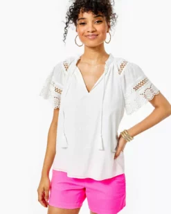 Lilly Pulitzer Candee Top (Resort White) Tops