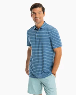 Southern Tide Tops Driver Nearshore Stripe Perf Polo