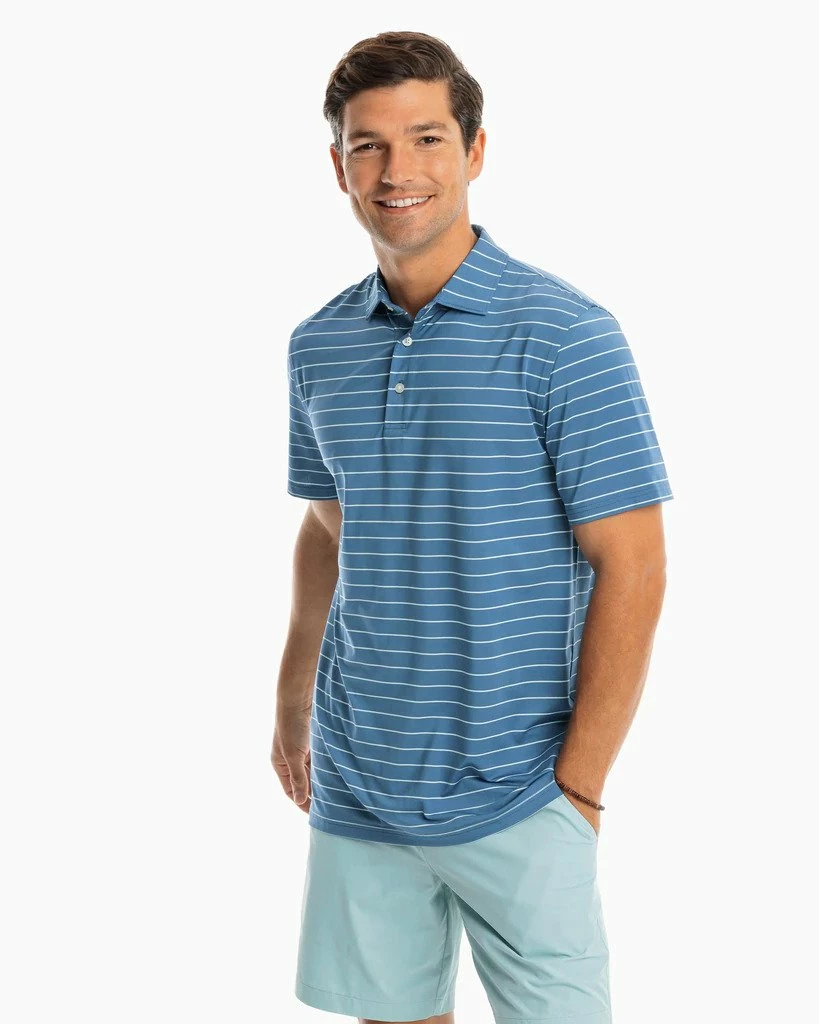 Southern Tide Tops Driver Nearshore Stripe Perf Polo 3 Southern Tide Tops Driver Nearshore Stripe Perf Polo