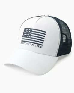 Southern Tide Flag Perf Trucker Hat (White) Accessories