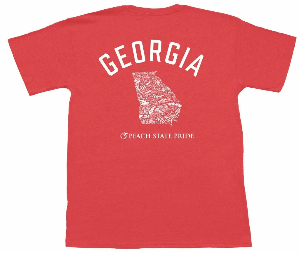 Peach State Pride Tops Georgia United Short Sleeve Tee (Nantucket Red) 3 Peach State Pride Tops Georgia United Short Sleeve Tee (Nantucket Red)