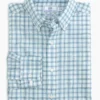 Southern Tide Tops Ponderosa Plaid Sportshirt (Aquamarine)