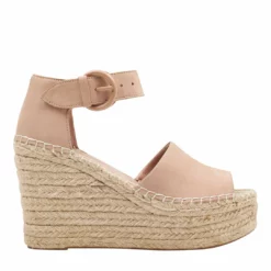 Marc Fisher Alida Espadrille Wedge Sandal (Light Pink Suede)