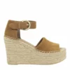 Marc Fisher Shoes Alida Espadrille Wedge Sandal (Brown Suede)