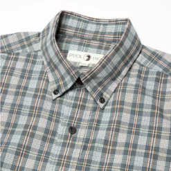 Duckhead Tops Blanton Plaid Shirt (Stormy Blue)