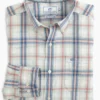 Southern Tide Stockton Plaid Intercostal Performance Sport Shirt (Heather Blue Sapphire) Tops