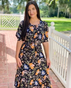 Olivia James The Label Dresses Molly Dress (Black Fall Floral)