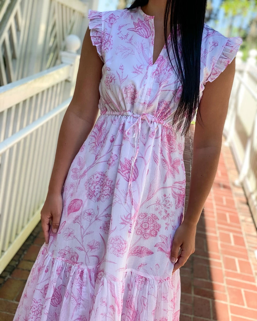 Olivia James The Label Delia Dress (Toile Pink) 4 Olivia James The Label Delia Dress (Toile Pink)