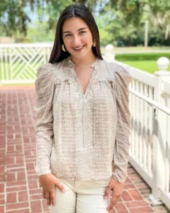 Anna Cate Abigail Top (Tan Croc)