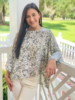 LaRoque Park Top (Olive Spot) Tops