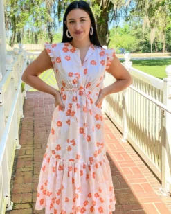 Olivia James The Label Delia Dress (Coral Bloom)