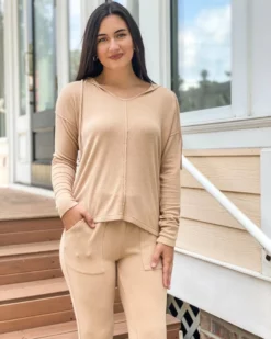 Mododoc Long Sleeve Cozy Hoodie (Camel)