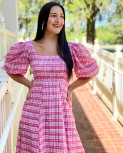 Olivia James The Label Bridget Dress (Country Plaid Pink) Dresses