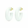 Sheila Fajl Painted Small Chantal Hoops (White) Jewelry