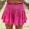 Queen Of Sparkles Bottoms Pleat Swing Short (Hot Pink)