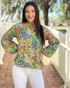 Olivia James The Label Tops Emory Blouse (Meadow Mint)