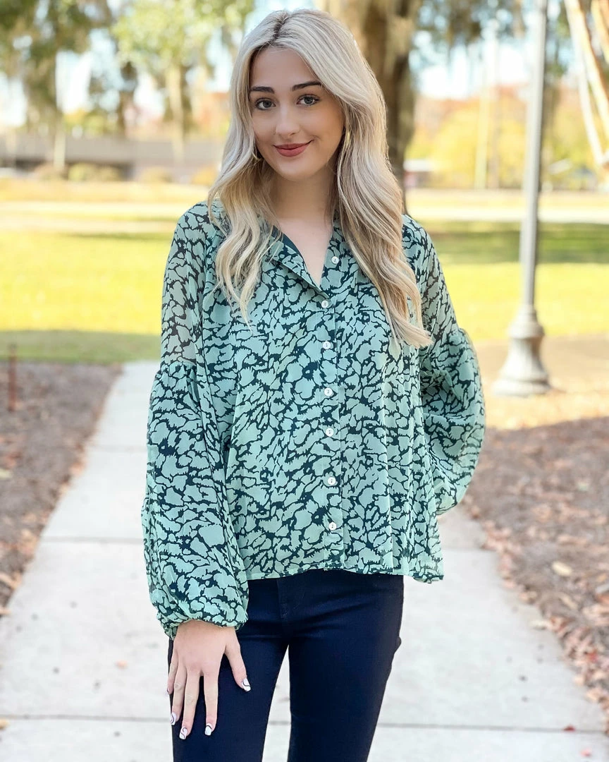 Olivia James The Label Emory Blouse (Geo Spot) Tops 3 Olivia James The Label Emory Blouse (Geo Spot) Tops