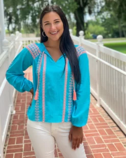 Lilly Pulitzer Tops Lara Top (Bermuda Blue)