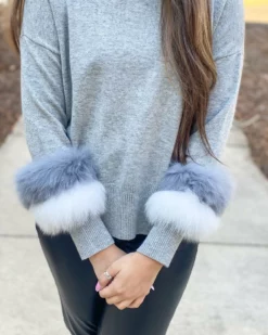 Only Options Knit Sweater W/ Fox (Grey) XS Tops