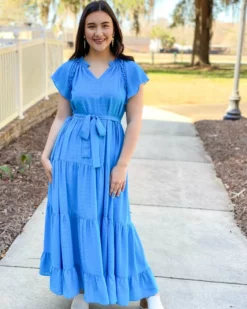 Jade Ruffles Tier Maxi Dress