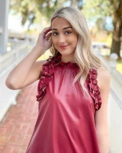 TCEC High Neck Dress (Burgundy) Dresses