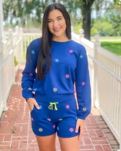 Lilly Pulitzer Landyn Sweatshirt (Ditsy Daisy Embroidery) Tops