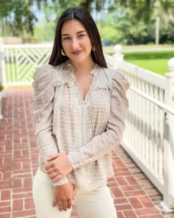 Anna Cate Abigail Top (Tan Croc)