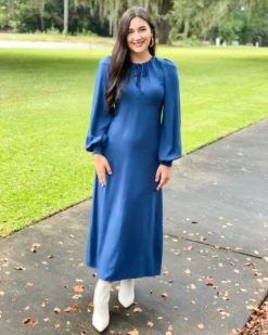 Fresha London Dresses Ozzie Dress (Navy Blue)