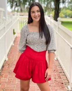 Joy Joy Bottoms Oliva Smock Waist Skort