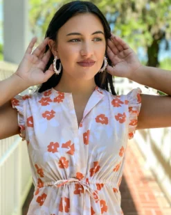 Olivia James The Label Delia Dress (Coral Bloom)